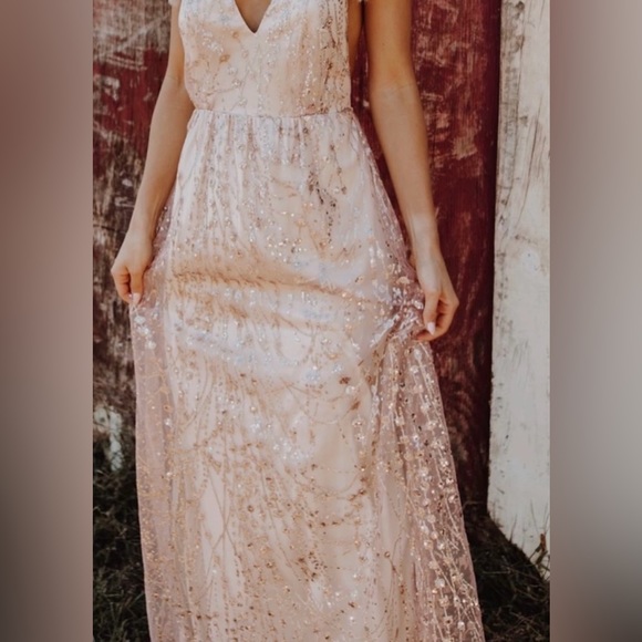 NEW Southern Fried Chics Sequin and Glitter Maxi Dress - Picture 2 of 13